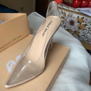 drank clear perspex court heels in nude